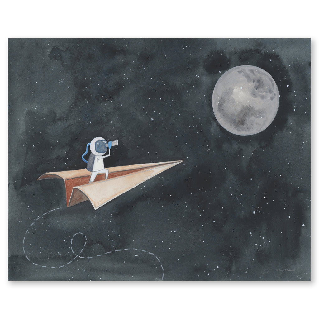 Moon Man Always Explore - Gallery-Wrapped Canvas Wall Art