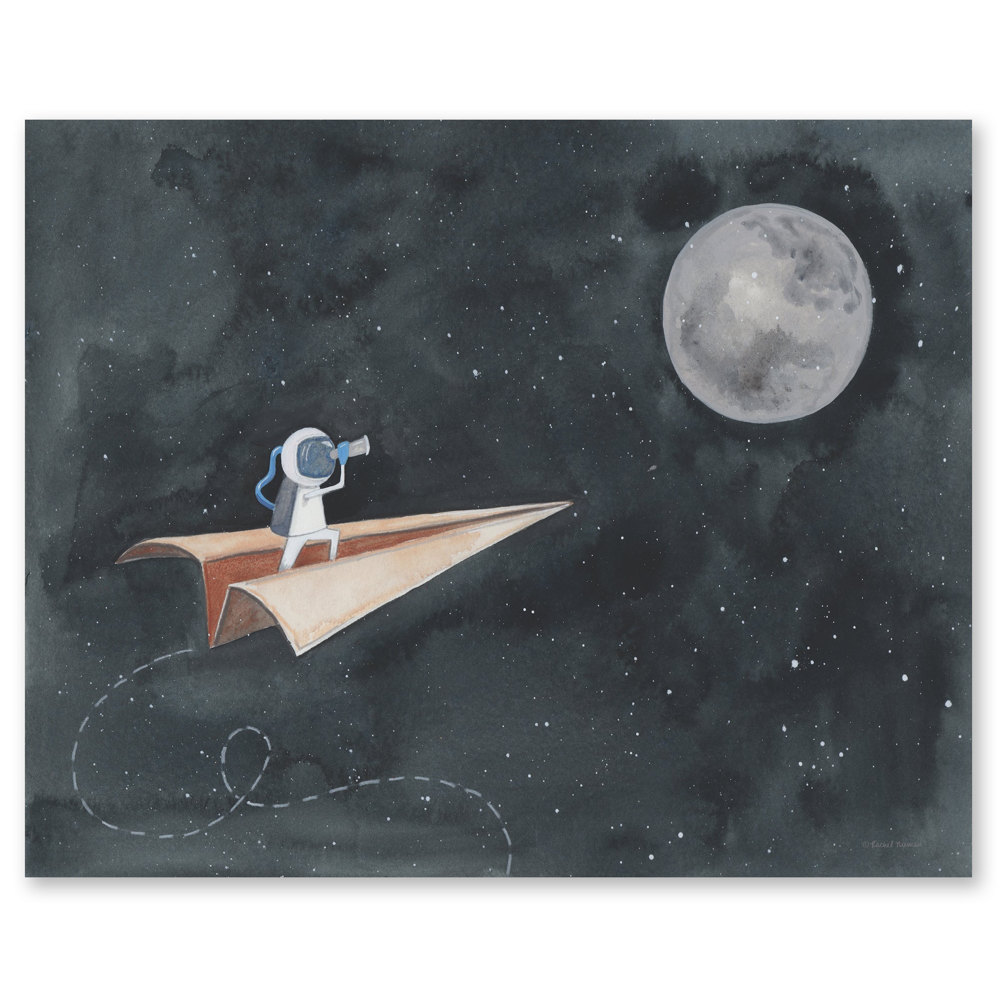 Moon Man Always Explore - Gallery-Wrapped Canvas Wall Art