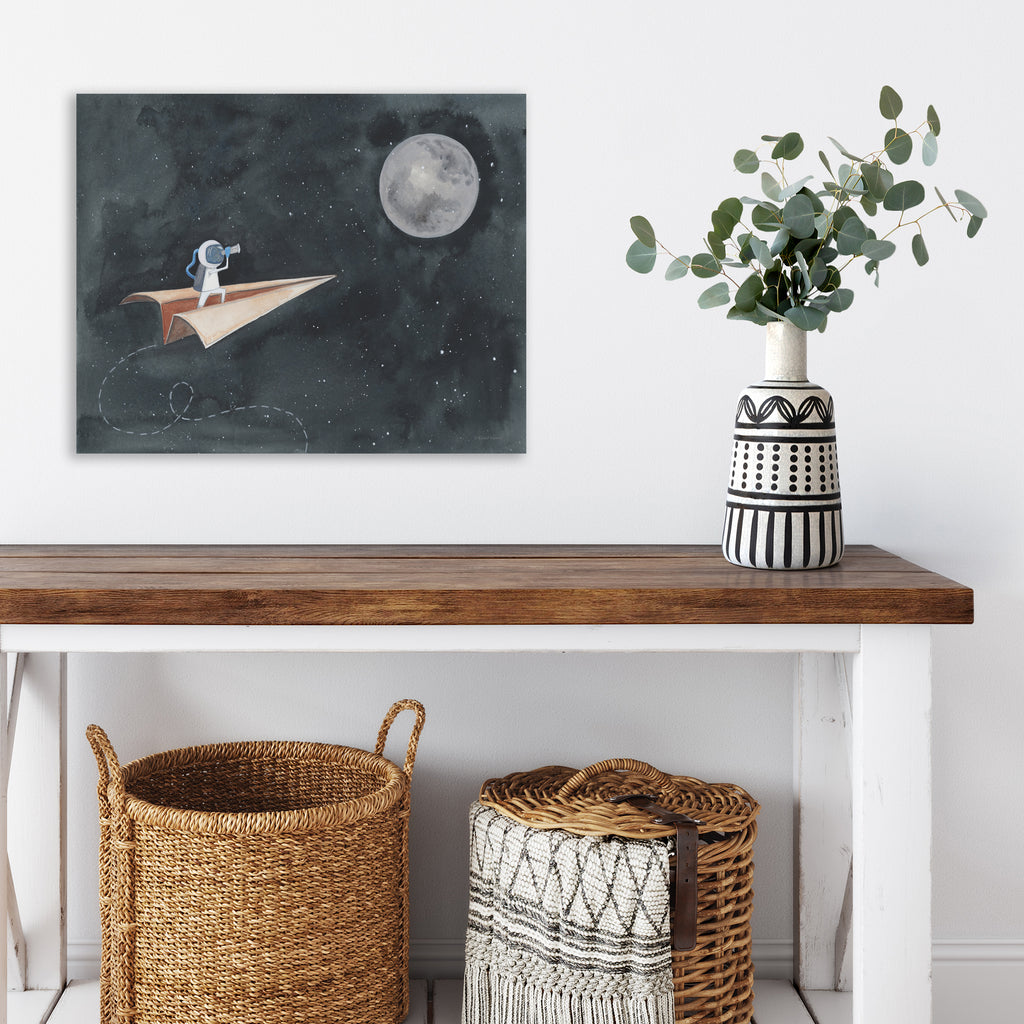 Moon Man Always Explore - Gallery-Wrapped Canvas Wall Art