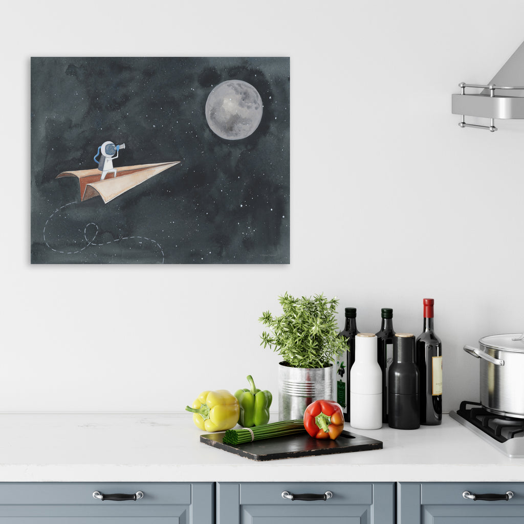 Moon Man Always Explore - Gallery-Wrapped Canvas Wall Art