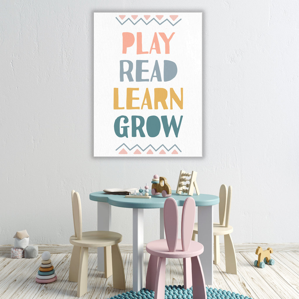 Play Read Learn I - Gallery-Wrapped Canvas Wall Art