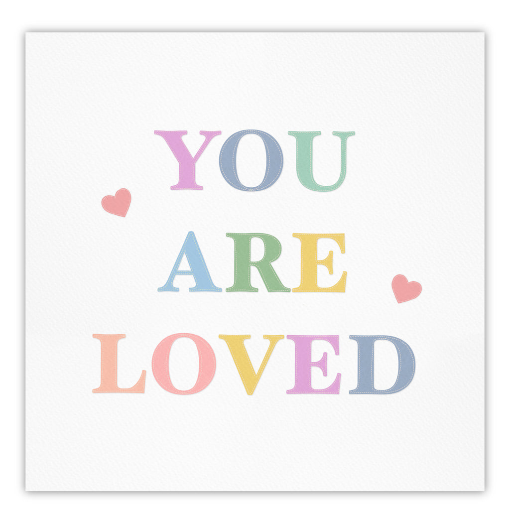 You Are Loved Fabric Pastels - Gallery-Wrapped Canvas Wall Art