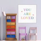You Are Loved Fabric Pastels - Gallery-Wrapped Canvas Wall Art