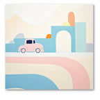 Imagination on Wheels-Pink Car - Gallery-Wrapped Canvas Wall Art