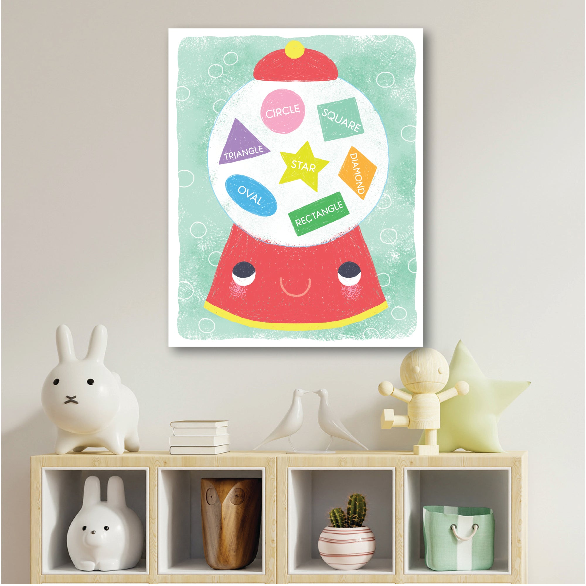 Learn your Shapes Gumball - Gallery-Wrapped Canvas Wall Art