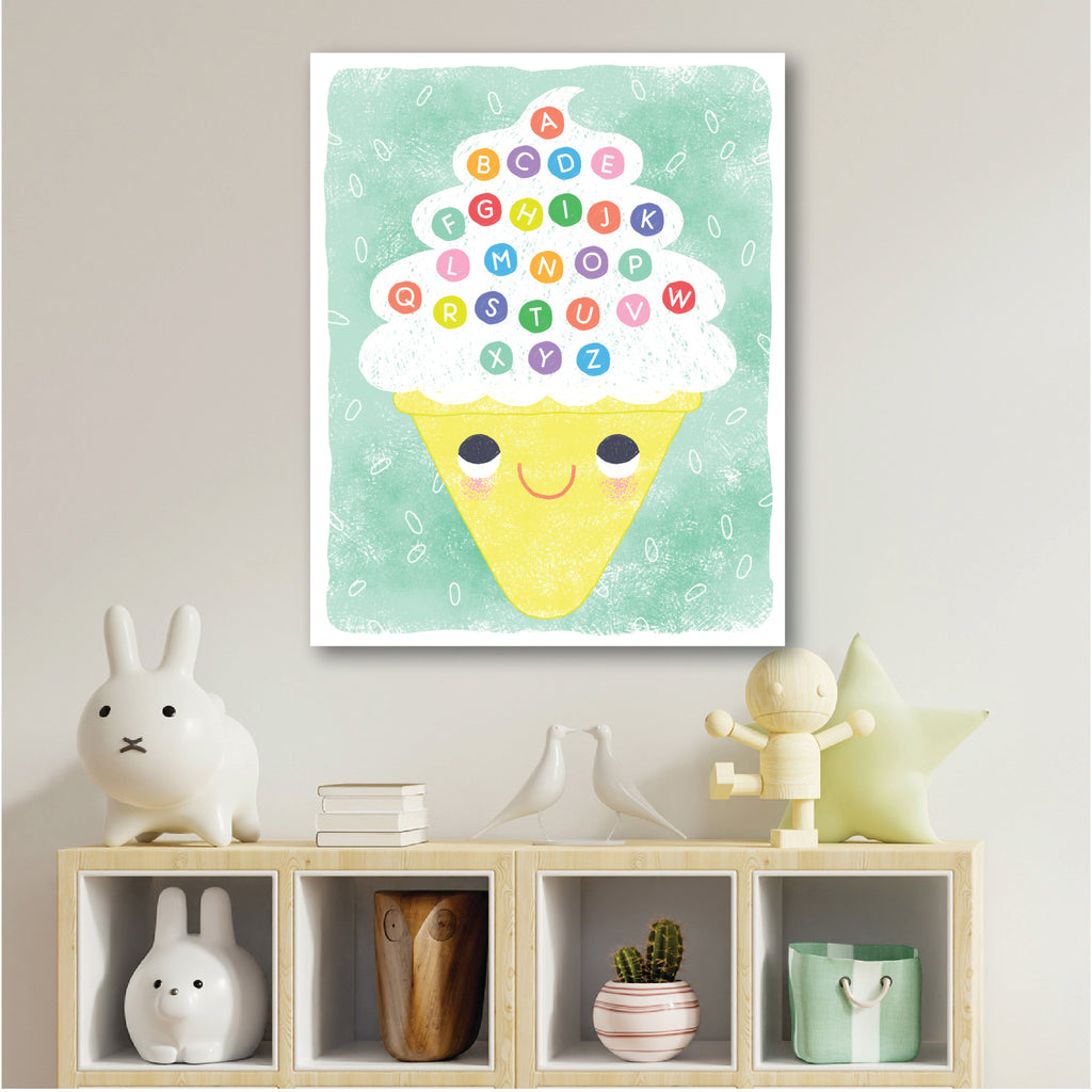 Learn your ABC Ice Cream Cones - Gallery-Wrapped Canvas Wall Art