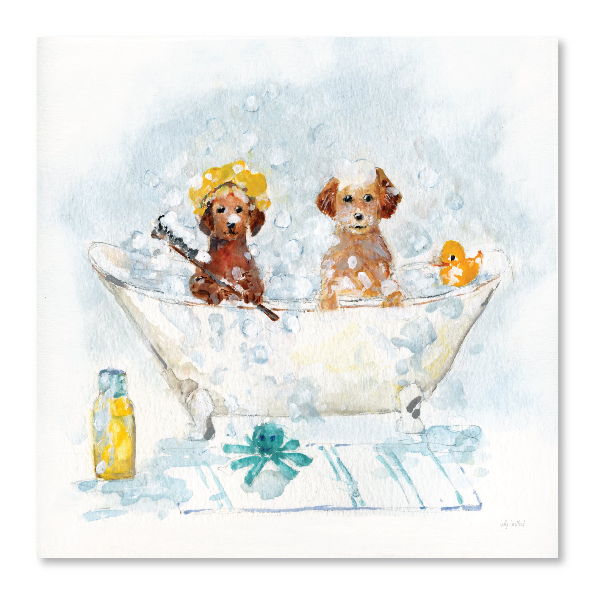 Bathtime Bathtime Puppies II - Gallery-Wrapped Canvas Wall Art