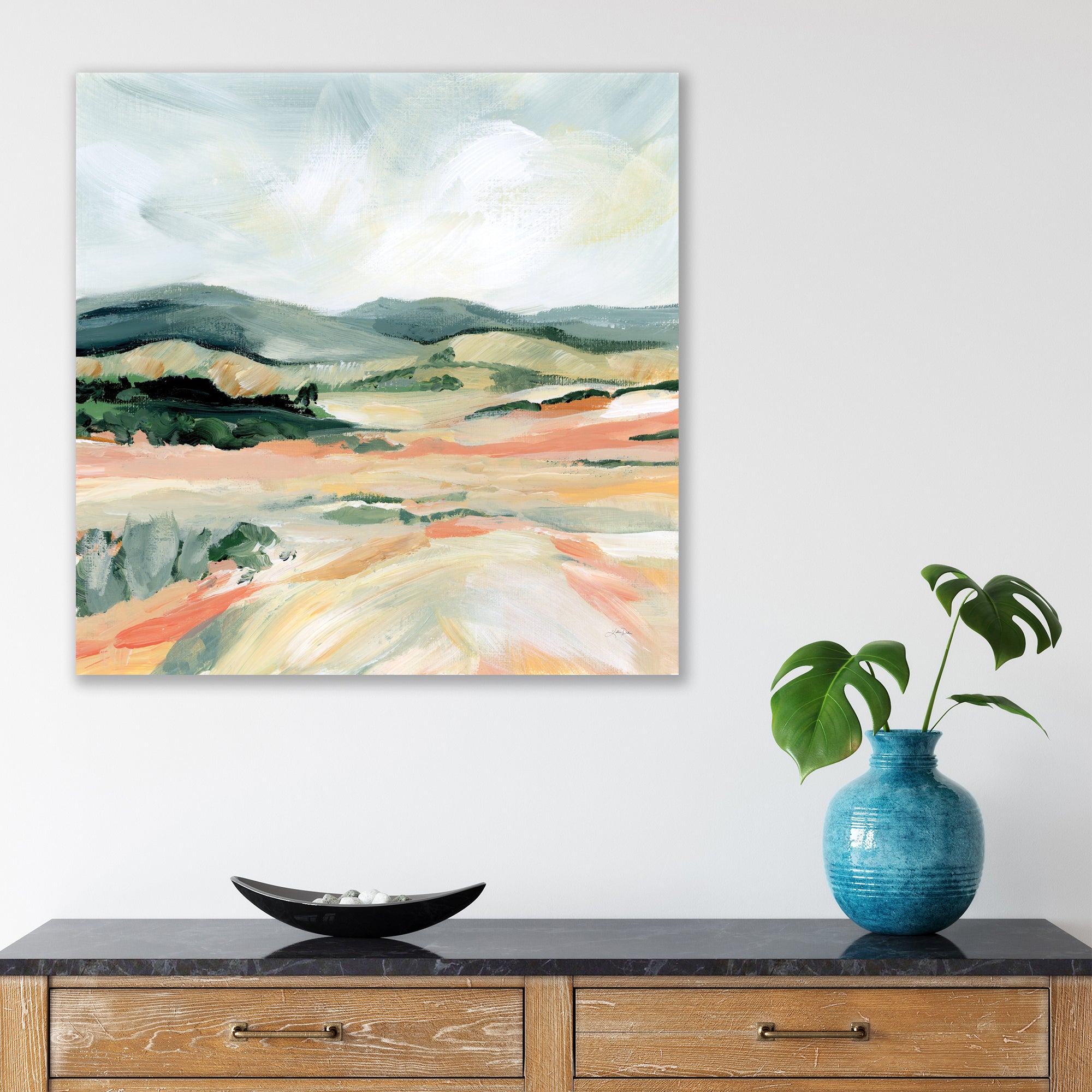 Vermillion Landscape I Gallery-Wrapped Canvas Wall Art