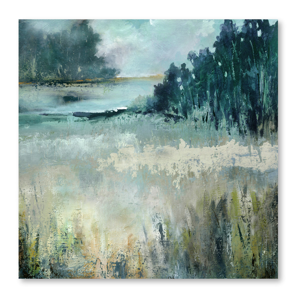 Calm River Valley Gallery-Wrapped Canvas Wall Art