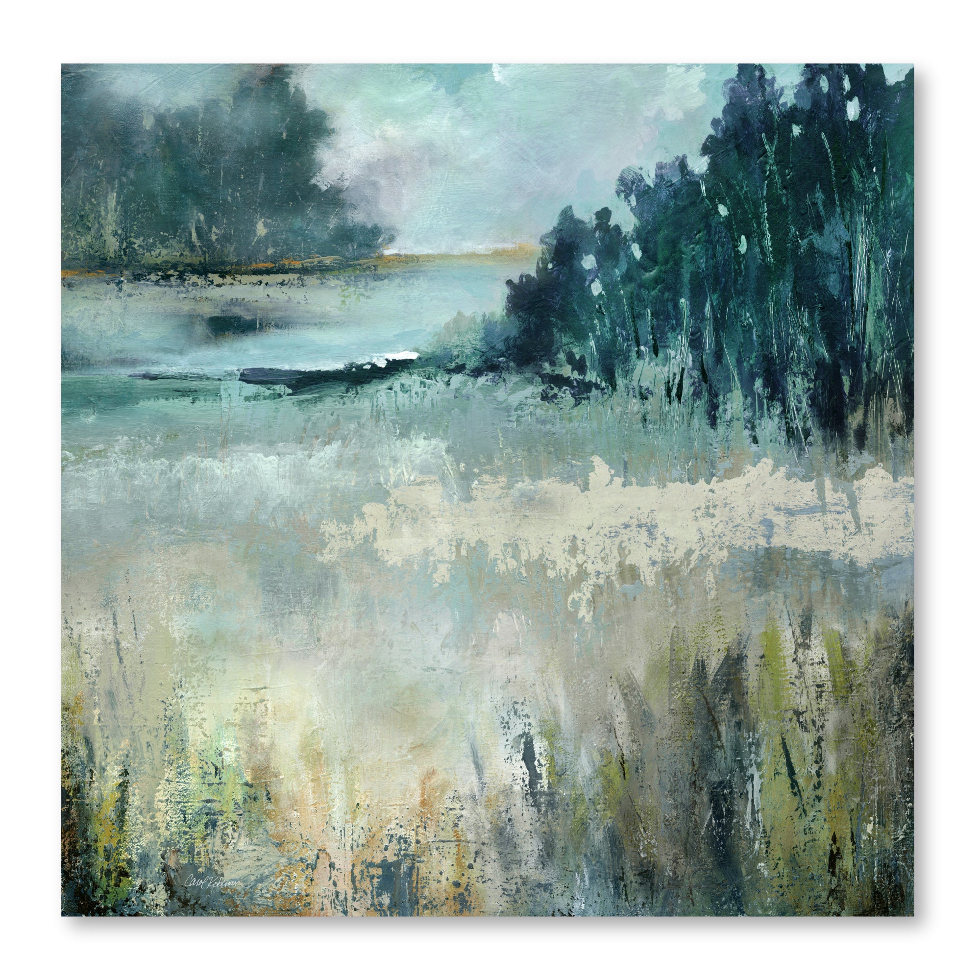 Calm River Valley Gallery-Wrapped Canvas Wall Art