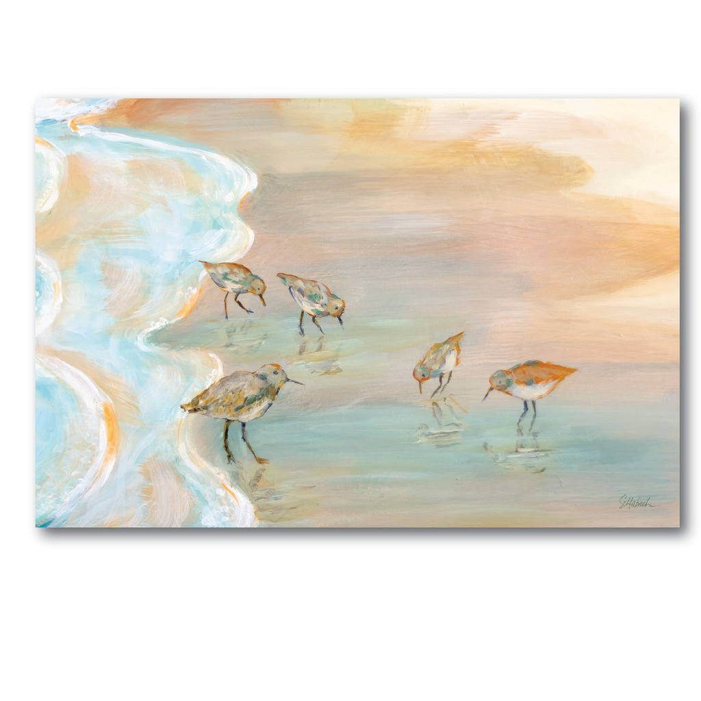 Back Bay Sandpipers Gallery-Wrapped Canvas Wall Art