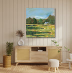 Farmhouse Across the Meadow Gallery-Wrapped Canvas Wall Art