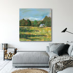 Farmhouse Across the Meadow Gallery-Wrapped Canvas Wall Art