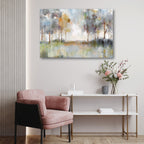 Gold & Blue Trees Gallery-Wrapped Canvas Wall Art