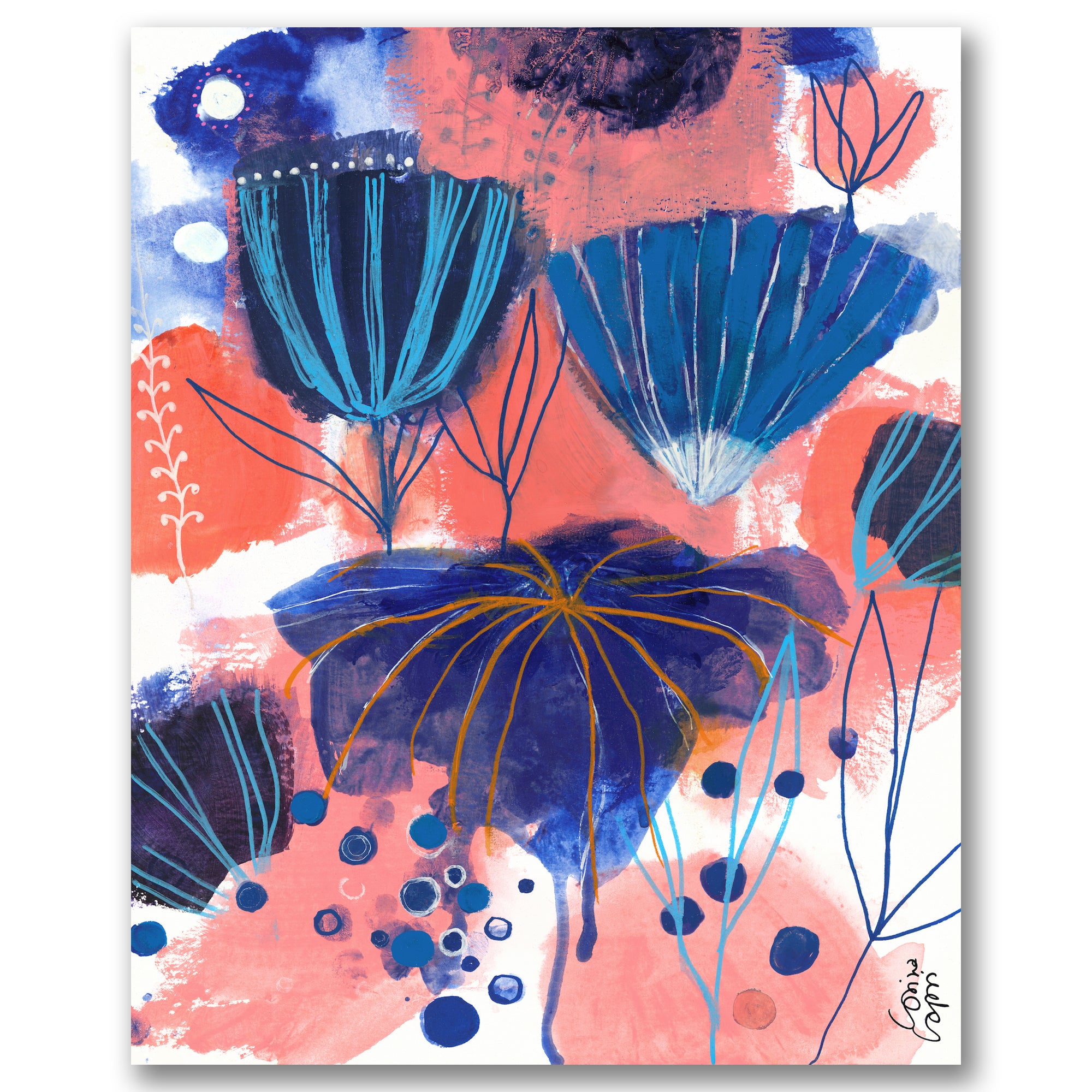 Blumen Blues - Gallery Wrapped Canvas