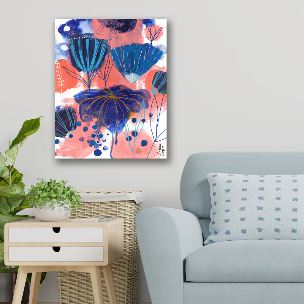 Blumen Blues - Gallery Wrapped Canvas
