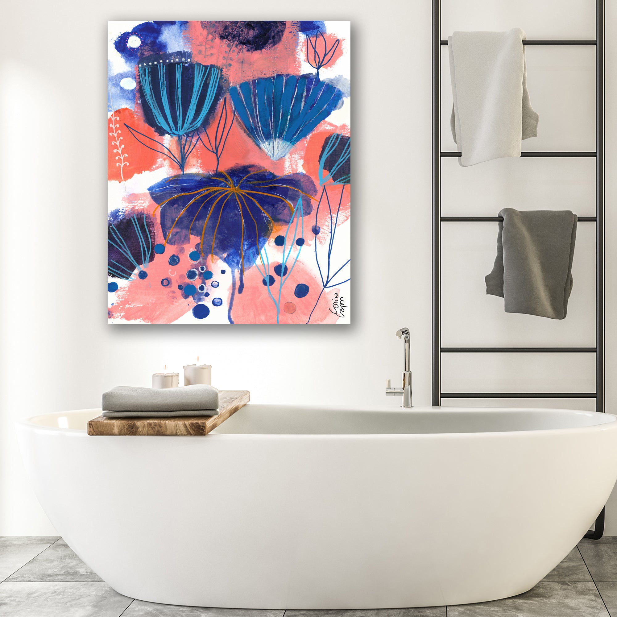 Blumen Blues - Gallery Wrapped Canvas
