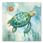 Coral Bay Sea Turtle I Gallery-Wrapped Canvas Wall Art