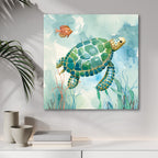 Coral Bay Sea Turtle I Gallery-Wrapped Canvas Wall Art