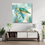 Coral Bay Sea Turtle II Gallery-Wrapped Canvas Wall Art