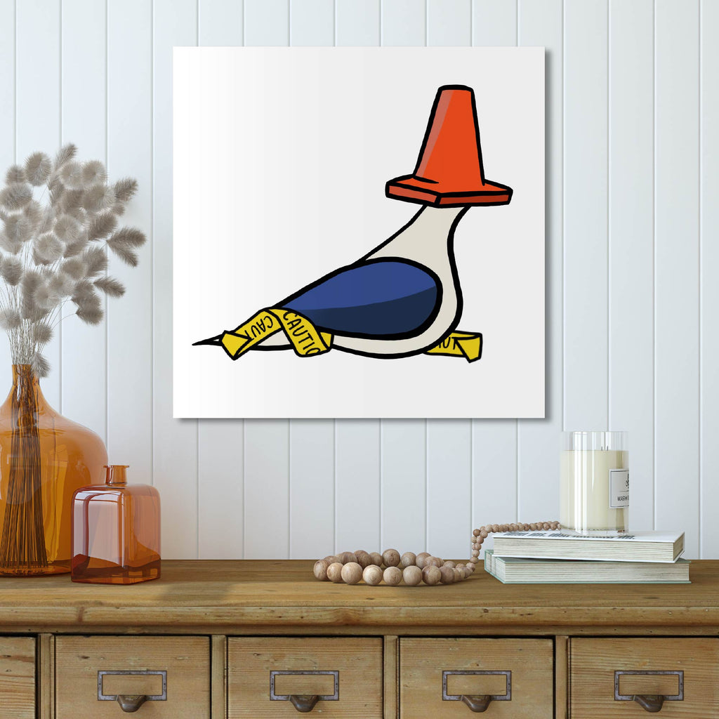 Traffic Cone Pigeon - Gallery Wrapped Canvas - Tine Bird Collection