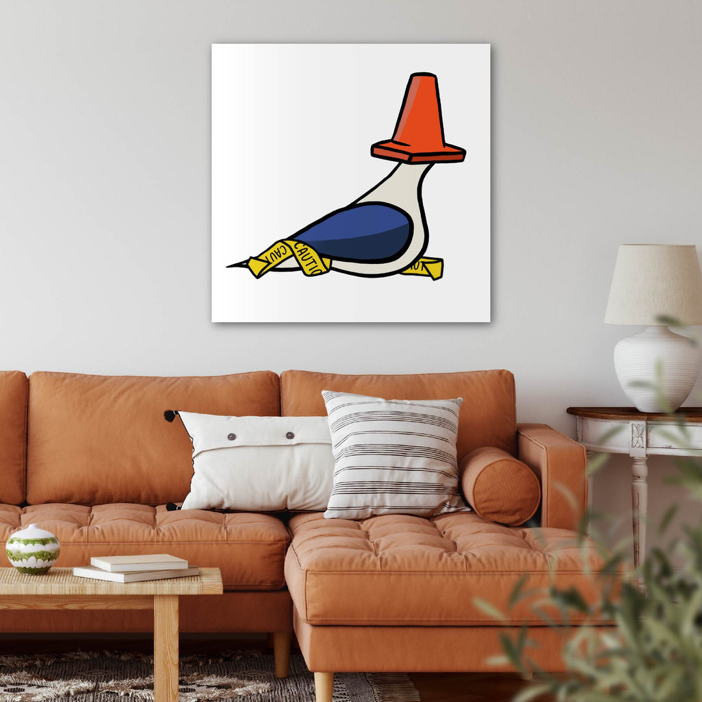 Traffic Cone Pigeon - Gallery Wrapped Canvas - Tine Bird Collection