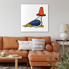 Traffic Cone Pigeon - Gallery Wrapped Canvas - Tine Bird Collection
