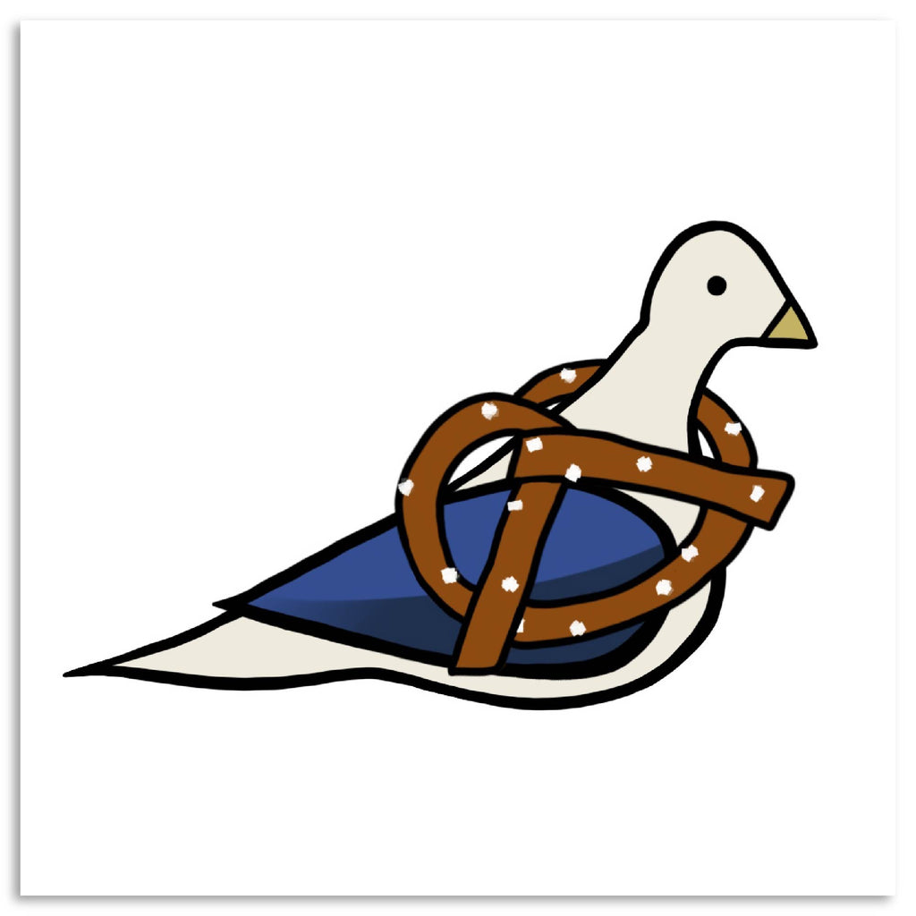 Pretzel Pigeon - Gallery Wrapped Canvas - Tine Bird Collection