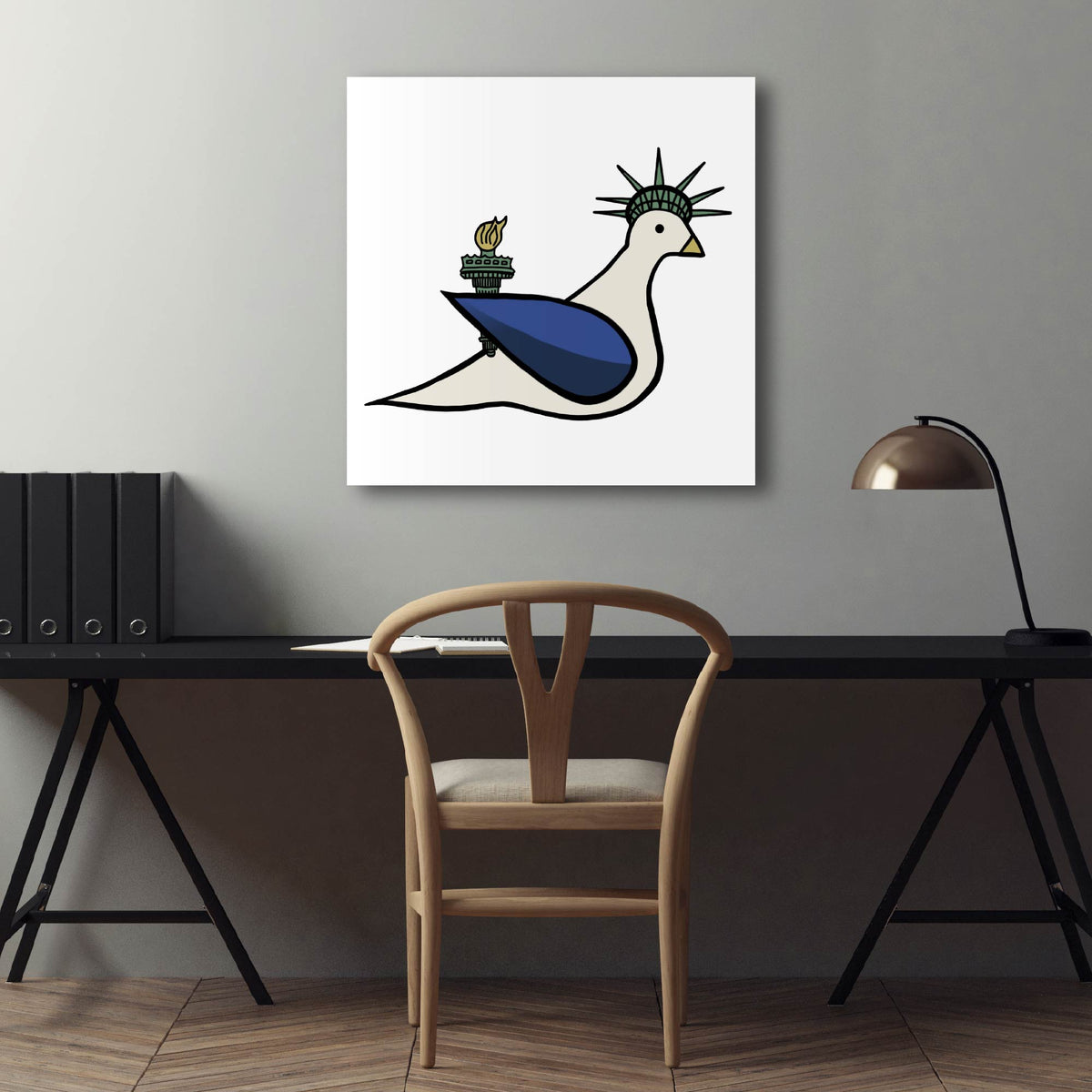 Lady Liberty Pigeon - Gallery Wrapped Canvas