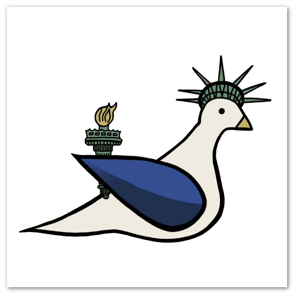 Lady Liberty Pigeon - Gallery Wrapped Canvas