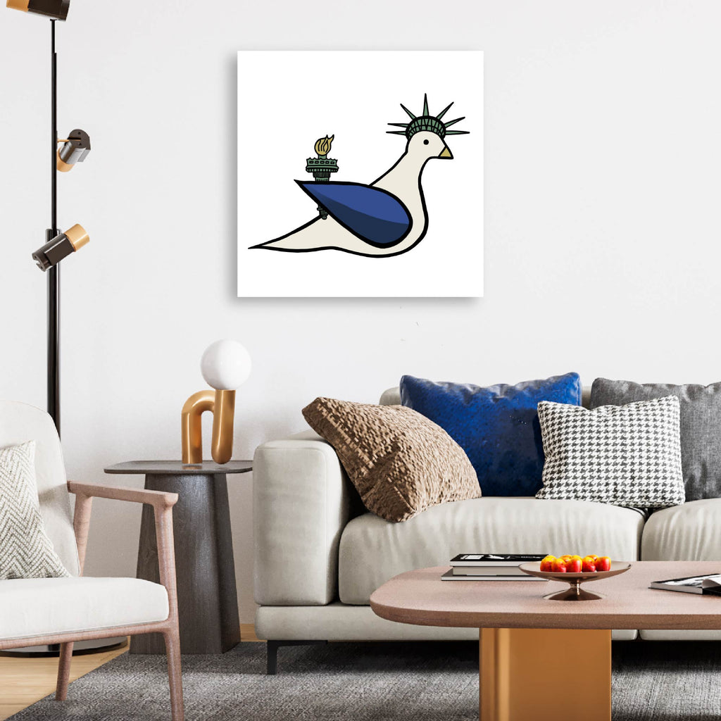 Lady Liberty Pigeon - Gallery Wrapped Canvas