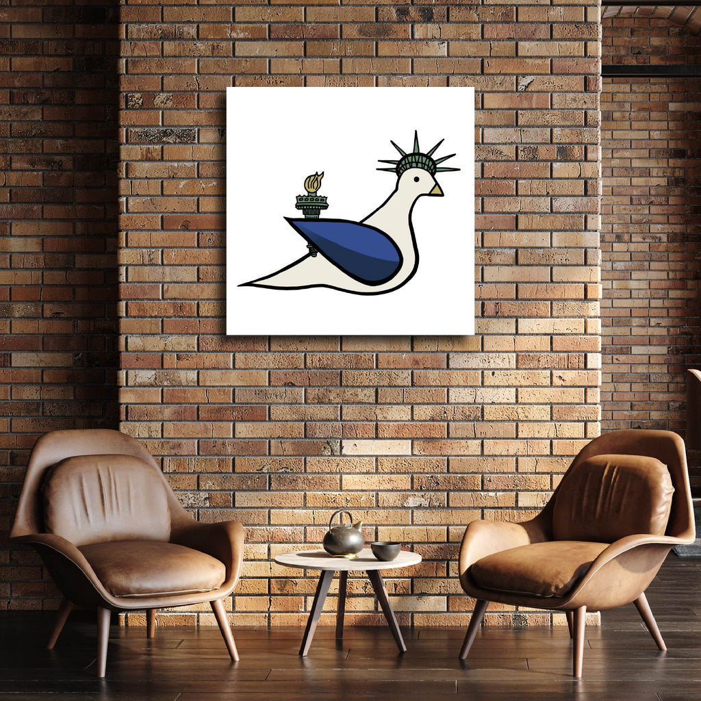 Lady Liberty Pigeon - Gallery Wrapped Canvas