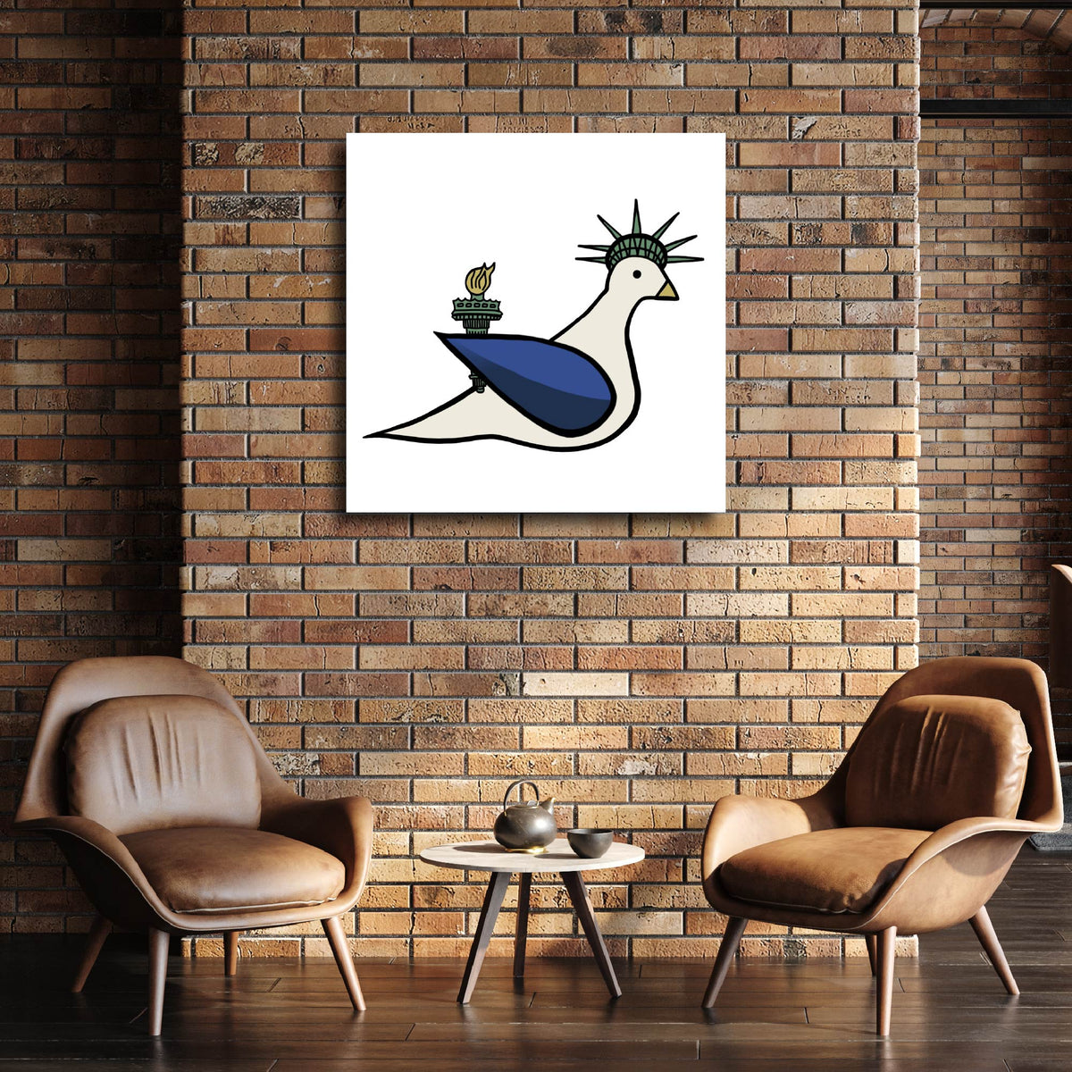Lady Liberty Pigeon - Gallery Wrapped Canvas