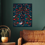 Berries and Branches Bluebirds - Gallery Wrapped Canvas - Michelle Ingari Collection