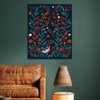 Berries and Branches Bluebirds - Gallery Wrapped Canvas - Michelle Ingari Collection