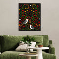 Berries and Branches Woodpeckers - Gallery Wrapped Canvas - Michelle Ingari Collection