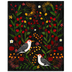 Berries and Branches Woodpeckers - Gallery Wrapped Canvas - Michelle Ingari Collection