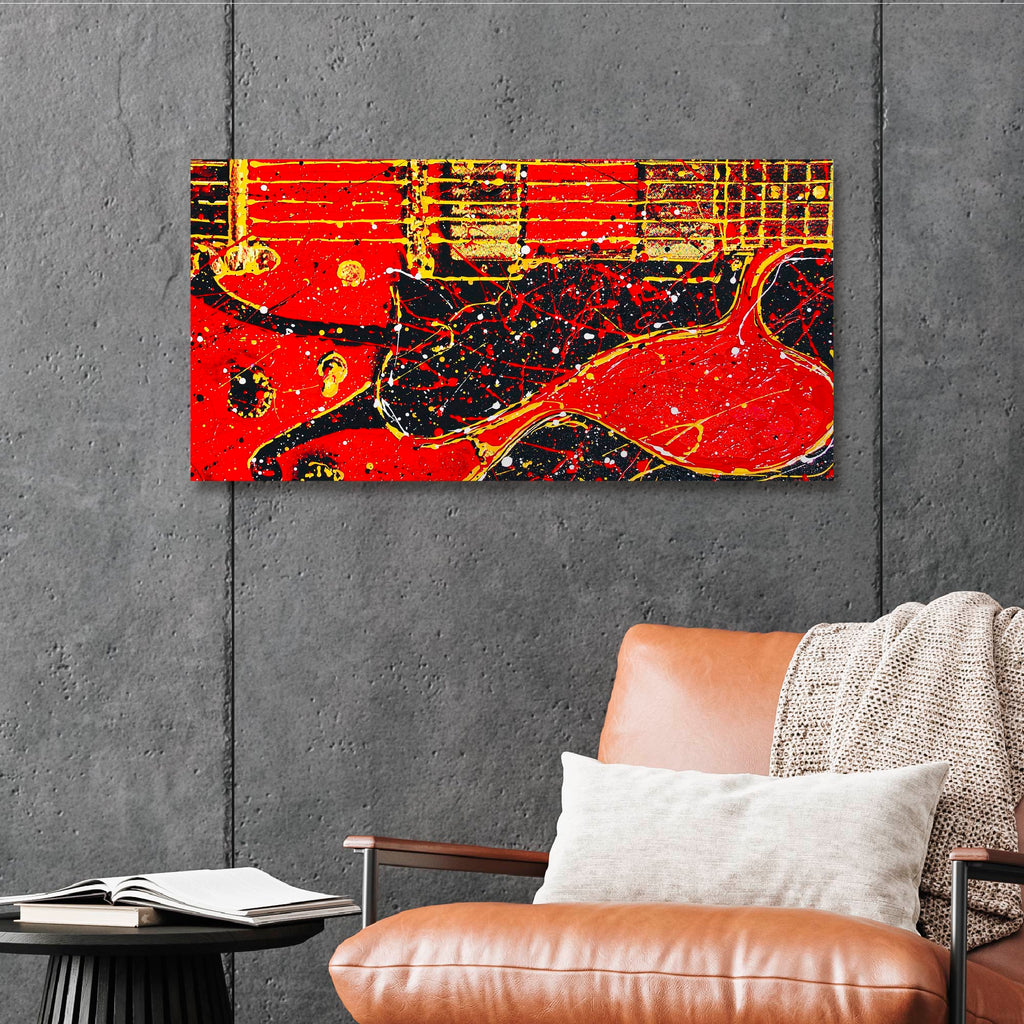 Studio Series - Red Guitar - Gallery Wrapped Canvas - Robert Holton Collection
