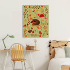 Mushroom Hunting Hedgehog - Gallery Wrapped Canvas - Michelle Ingari Collection