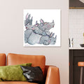 Studio Series - Crash of Rhinos - Gallery Wrapped Canvas - Stephen Macquignon Collection
