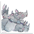 Studio Series - Crash of Rhinos - Gallery Wrapped Canvas - Stephen Macquignon Collection