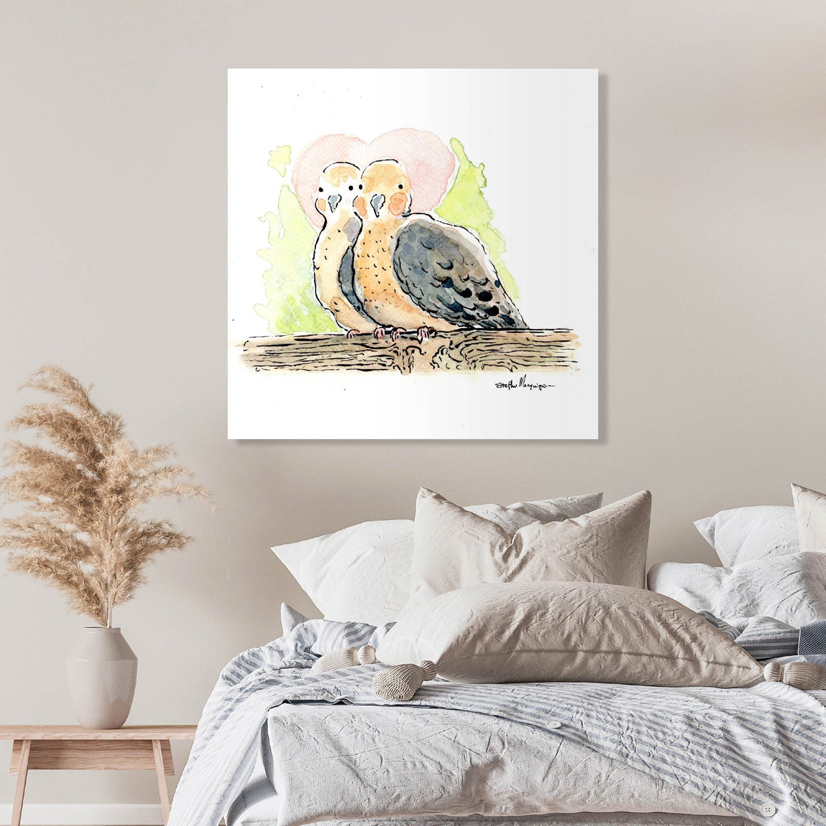 Lovebirds - Gallery Wrapped Canvas - Stephen Macquignon Collection