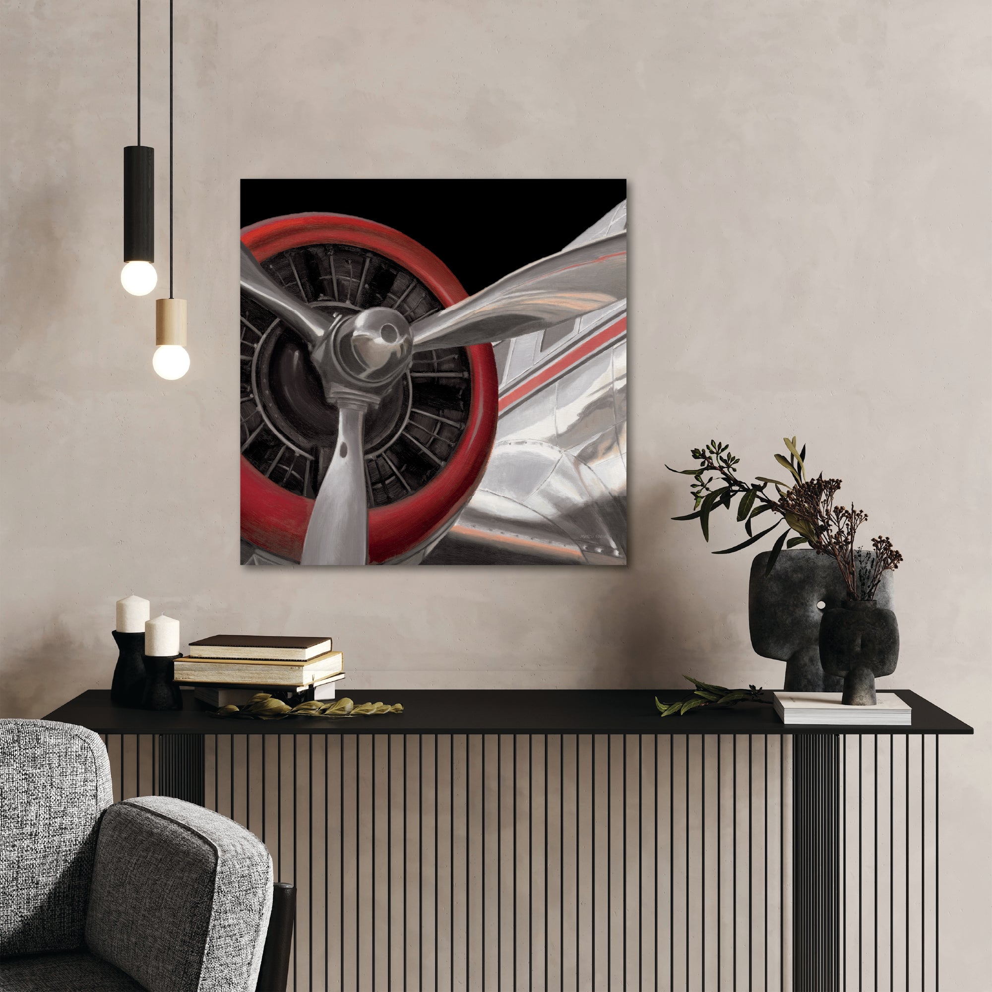 Travel by Air Dark II Gallery-Wrapped Canvas Wall Art
