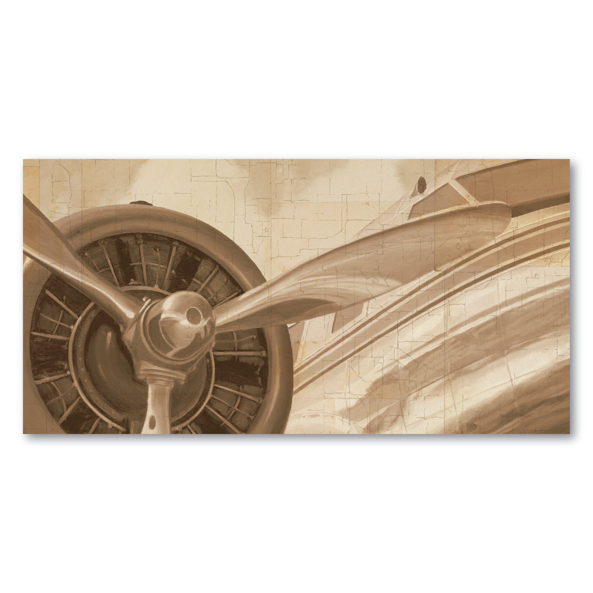 Travel by Air II Sepia Gallery-Wrapped Canvas Wall Art
