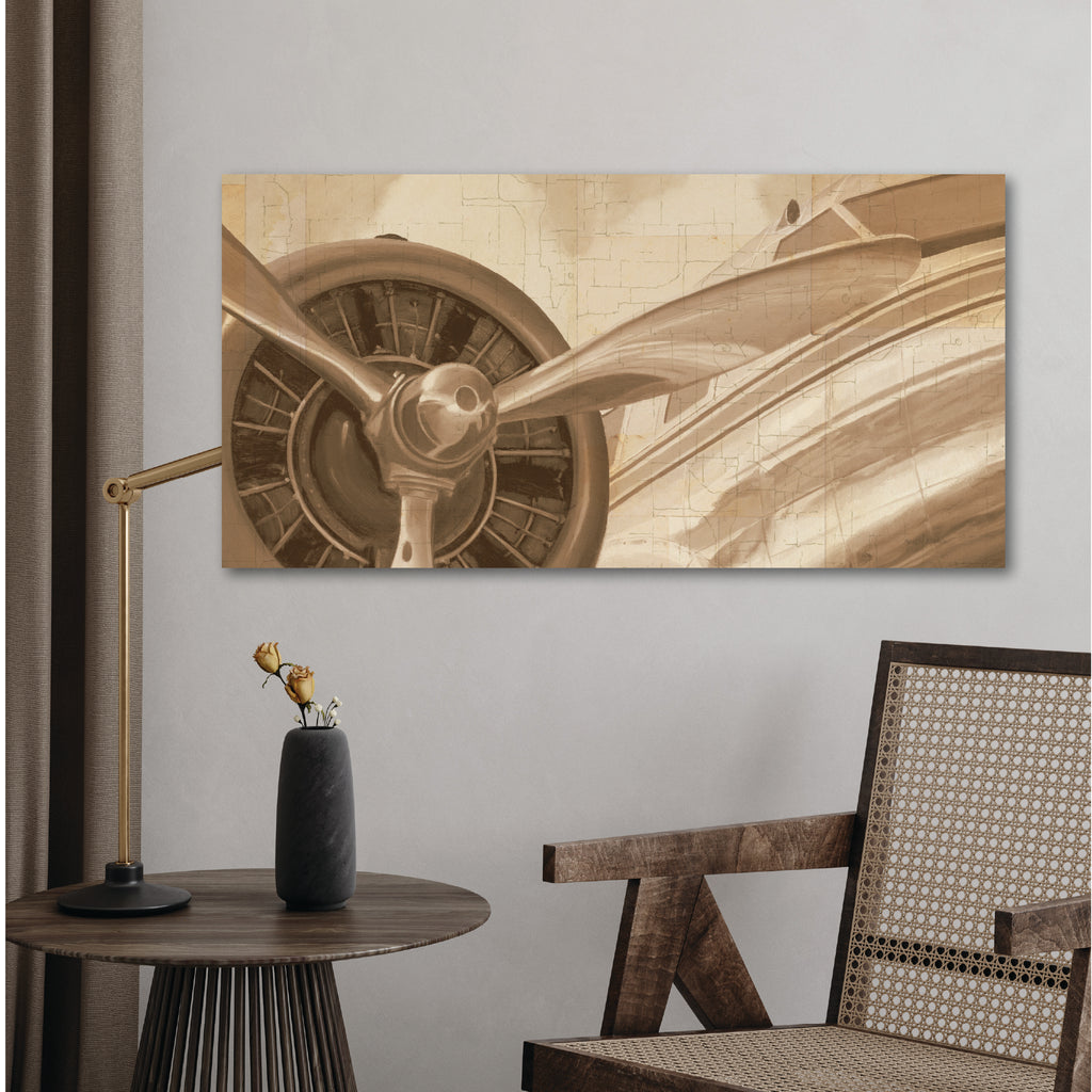 Travel by Air II Sepia Gallery-Wrapped Canvas Wall Art