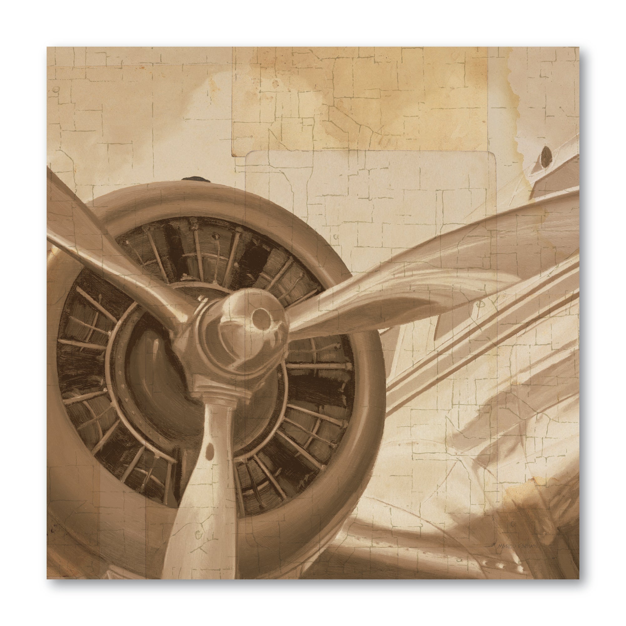Travel by Air III Sepia Gallery-Wrapped Canvas Wall Art