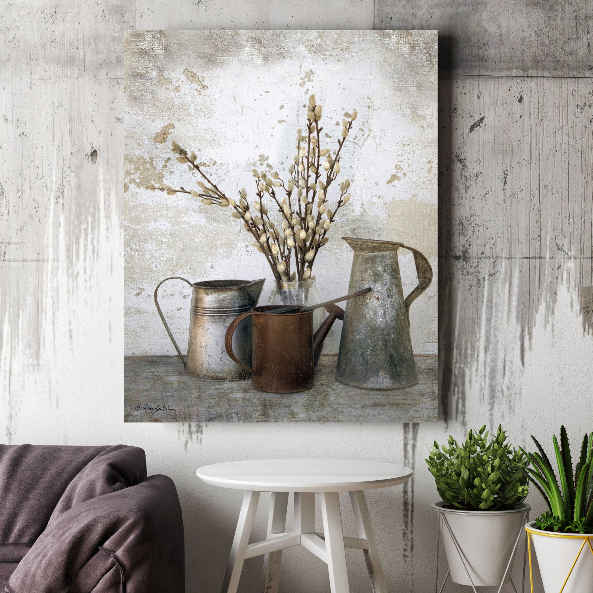 Three Watering Cans - Gallery Wrapped Canvas