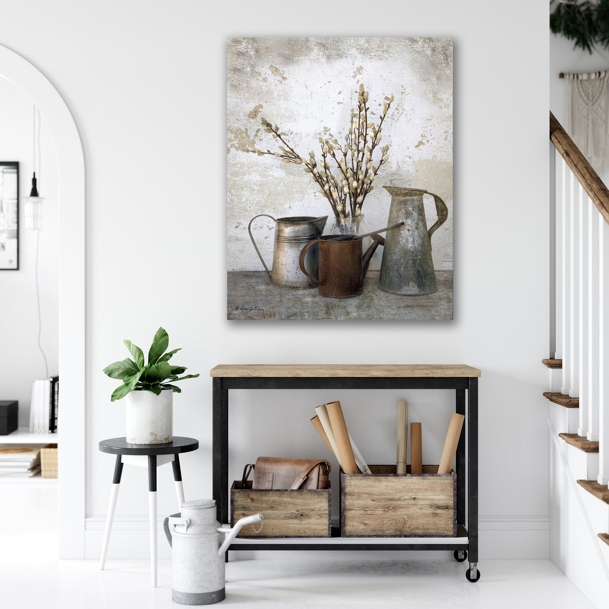 Three Watering Cans - Gallery Wrapped Canvas