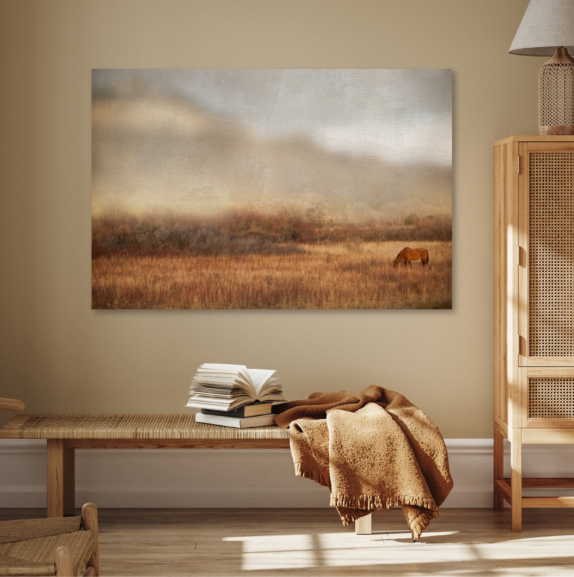 Grazing at Sunset Gallery-Wrapped Canvas Wall Art