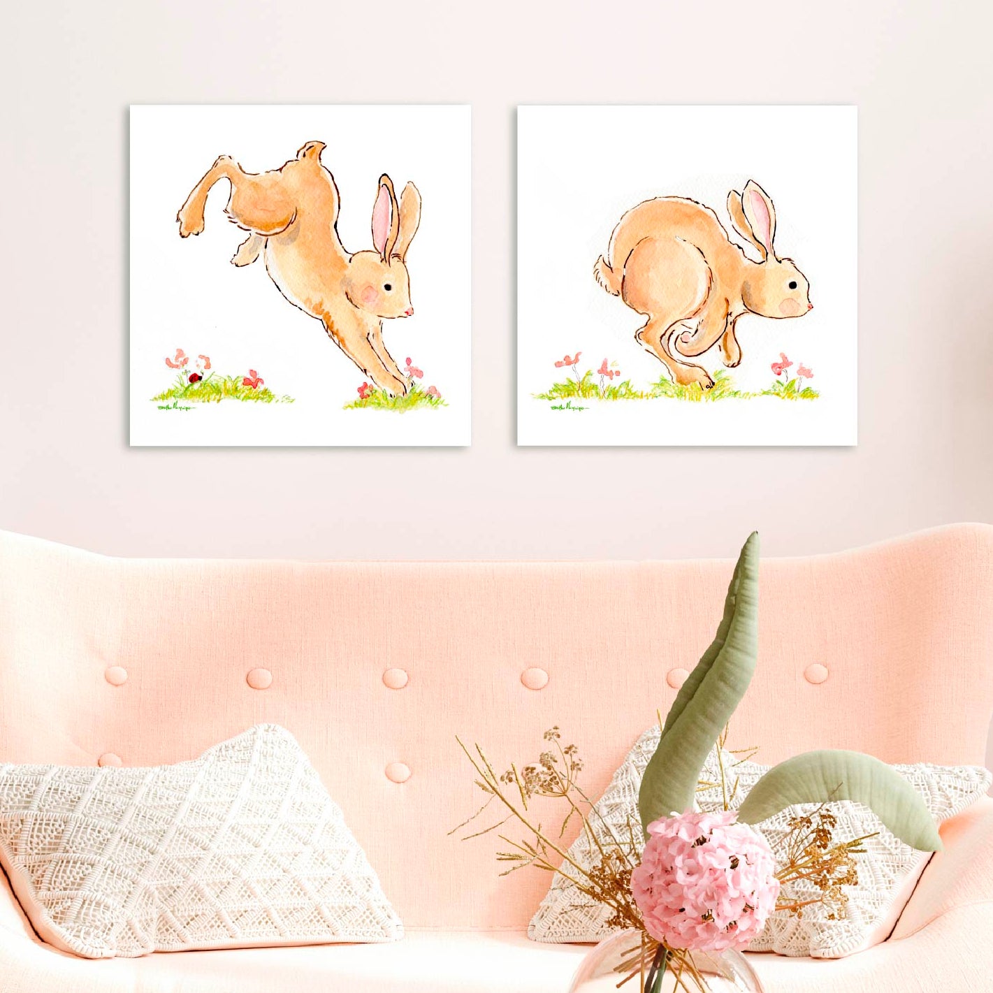 Studio Series - Hopping Along - Canvas Set 16"x16" - Stephen Macquignon Collection